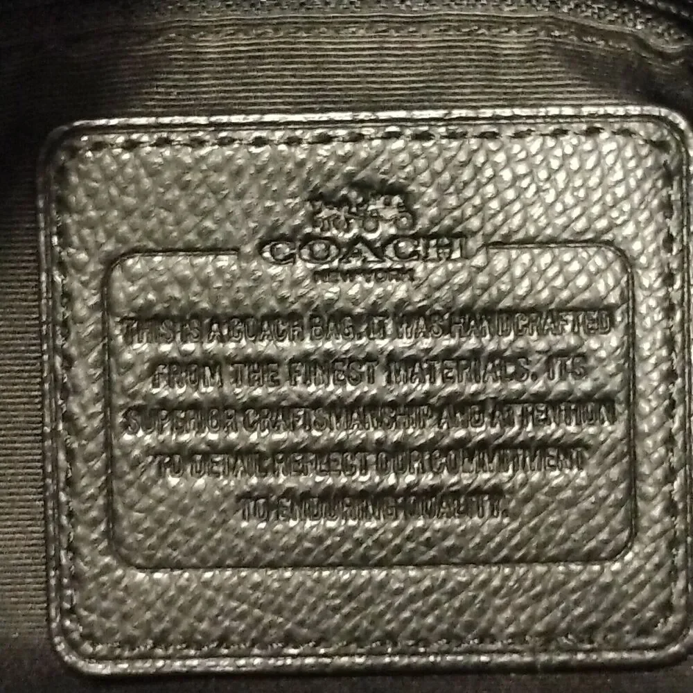 Coach Minetta Crossgrain Leather Black Satchel Crossbody Bag Handbag F34663